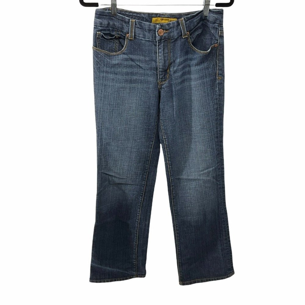 Seven 7 Premium Denim Brand‎ Womans Bootcut Embroidered Blue Jeans Size 6